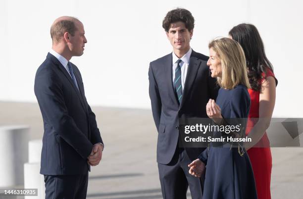 Prince William, Prince of Wales, Jack Schlossberg, Tatiana Schlossberg and Caroline Kennedy visit the John F. Kennedy Presidential Library and Museum...