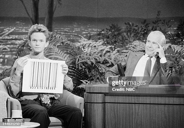 Pictured: Neil Patrick Harris, host Johnny Carson --