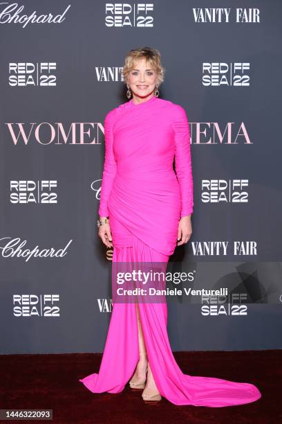 Sharon Stone attends the Women in Cinema red carpet during the Red Sea International Film Festival on December 02, 2022 in Jeddah, Saudi Arabia.