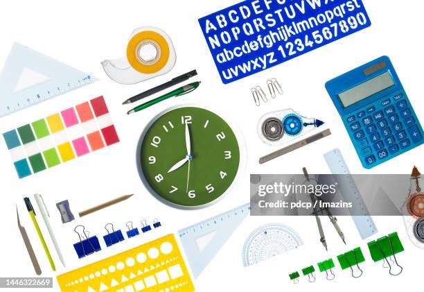 protractor, community, education, geometry shape, yellow, direct top angle - protractor stock pictures, royalty-free photos & images