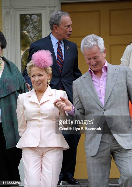 New York City Mayor Michael Bloomberg, Bette Midler and her husband Martin von Haselberg attend the 2012 Doris C. Freedman Award Ceremony at Gracie...