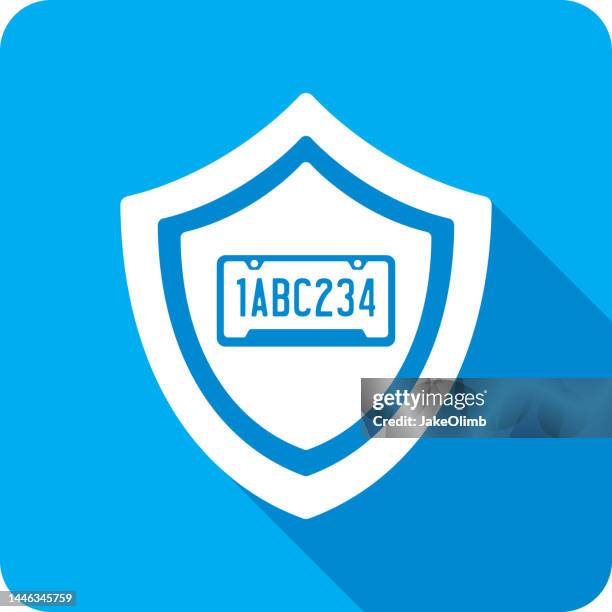 shield license plate icon silhouette - dmv stock illustrations