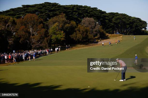 Cameron Smith of Australia putts during Day 3 of the 2022 ISPS HANDA Australian Open at Victoria Golf Club on December 03, 2022 in Melbourne,...