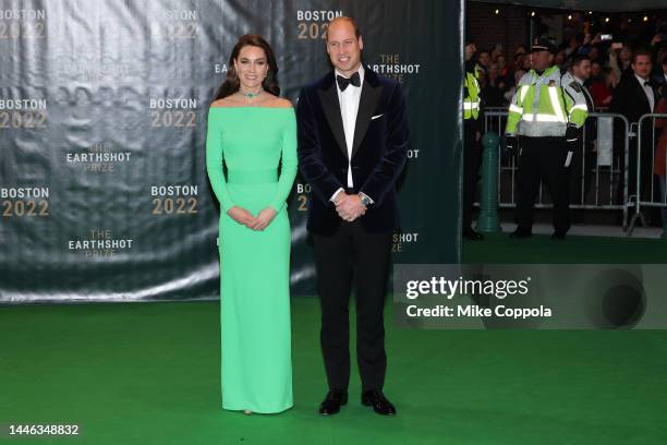 Catherine, Princess of Wales and Prince William, Prince of Wales attend the Earthshot Prize 2022 at MGM Music Hall at Fenway on December 02, 2022 in...