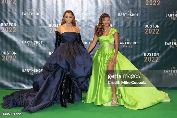 Chloe Bailey and Halle Bailey attend the The Earthshot Prize 2022 at MGM Music Hall at Fenway on December 02, 2022 in Boston, Massachusetts.