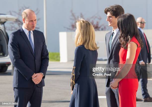 Prince William, Prince of Wales, Jack Schlossberg, Tatiana Schlossberg and Caroline Kennedy visit the John F. Kennedy Presidential Library and Museum...