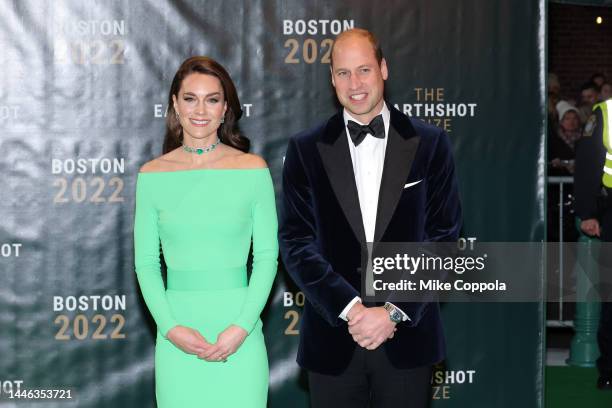 Catherine, Princess of Wales and Prince William, Prince of Wales attend the Earthshot Prize 2022 at MGM Music Hall at Fenway on December 02, 2022 in...