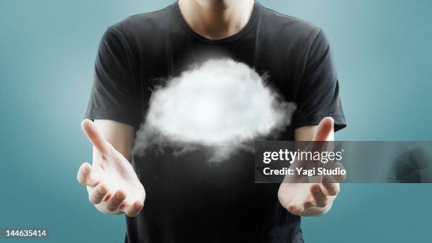 cloud network - light hands stock pictures, royalty-free photos & images