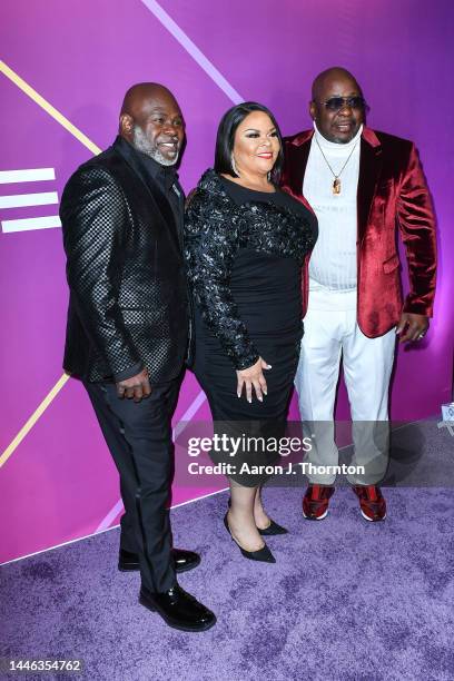 David Mann, Tamela Mann and Bobby Brown attend the TV One Urban One Honors at The Eastern on December 02, 2022 in Atlanta, Georgia.