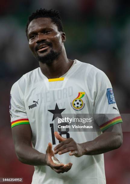 Daniel Amartey of Ghana applauds fans following the FIFA World Cup Qatar 2022 Group H match between Korea Republic and Ghana at Education City...