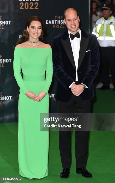 Catherine, Princess of Wales and Prince William, Prince of Wales attend The Earthshot Prize 2022 at MGM Music Hall at Fenway on December 02, 2022 in...