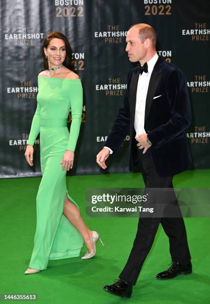 Catherine, Princess of Wales and Prince William, Prince of Wales attend The Earthshot Prize 2022 at MGM Music Hall at Fenway on December 02, 2022 in...