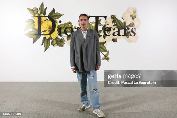 Oliver Sim attends Dior Tears photocall on December 02, 2022 in Cairo, Egypt.