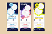 colorful circle business roll up banner