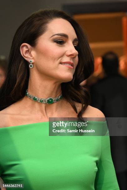 Prince William, Prince of Wales and Catherine, Princess of Wales are seen backstage after The Earthshot Prize 2022 at MGM Music Hall at Fenway on...