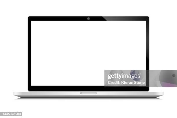 blank screen open laptop - computer mockup stock pictures, royalty-free photos & images