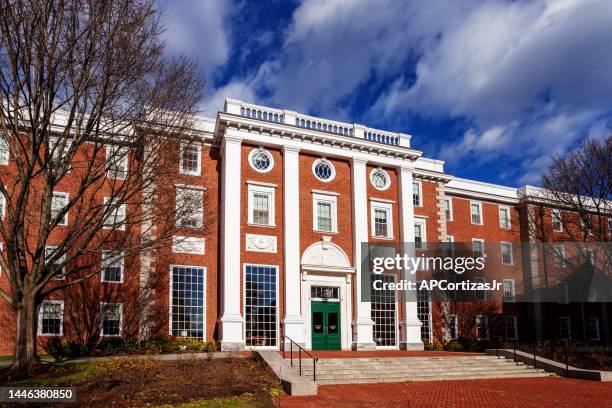 the baker library - bloomberg center - harvard business school - harvard university - boston massachusetts - harvard university stock pictures, royalty-free photos & images