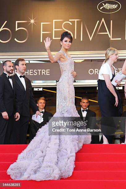 Eva Longoria attends the Opening Ceremony and 'Moonrise Kingdom' Premiere during the 65th Annual Cannes Film Festival at the Palais des Festivals on...