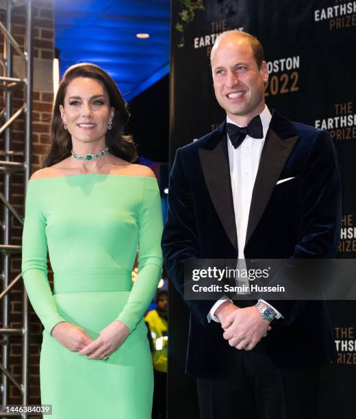 Catherine, Princess of Wales and Prince William, Prince of Wales attend The Earthshot Prize 2022 at MGM Music Hall at Fenway on December 02, 2022 in...