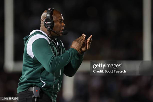 Head coach Mel Tucker of the Michigan State Spartans reacts to a play against the Penn State Nittany Lions during the second half at Beaver Stadium...