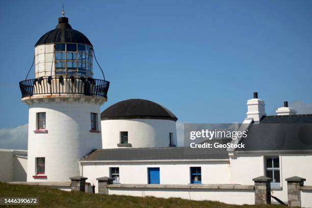 close view of an old lighthouse - clare island stock pictures, royalty-free photos & images