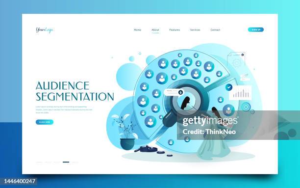 audience segmentation concept. landing page for web. - audience segmentation stock illustrations