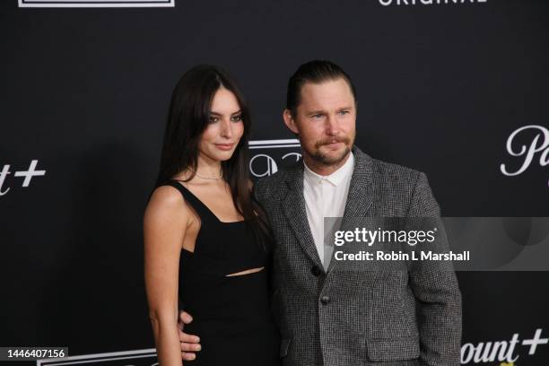 Genesis Rodriguez and Brian Geraghty attends the Los Angeles Premiere Of Paramount+'s "1923" at Hollywood American Legion on December 02, 2022 in Los...
