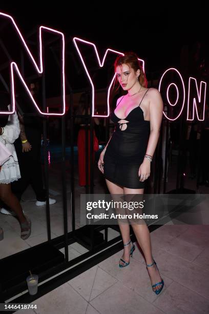 Bella Thorne attends the NYLON Presents NYLON House At Miami Art Week 2022 at Strawberry Moon at Goodtime Hotel on December 02, 2022 in Miami Beach,...