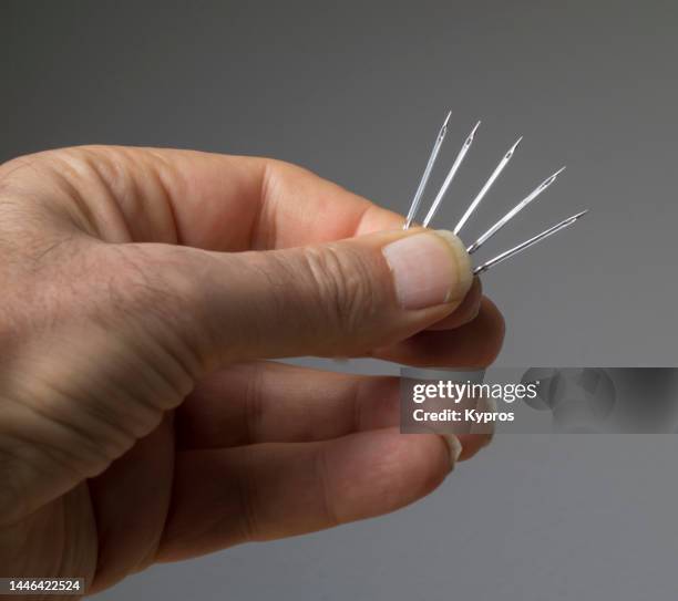 sewing machine needles - needle plant part stock pictures, royalty-free photos & images