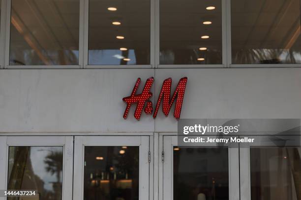 The exterior of a H&M store photographed on November 30, 2022 in Miami, Florida.