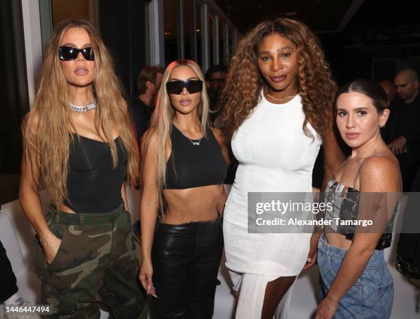 Khloe Kardashian, Kim Kardashian, Serena Williams and Amber Ridinger Mclaughlin attend as Travis Scott and 50 Cent perform at Wayne & Cynthia Boich's...