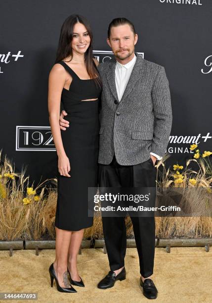 Genesis Rodriguez and Brian Geraghty attend the Los Angeles Premiere of Paramount+'s "1923" at Hollywood American Legion on December 02, 2022 in Los...