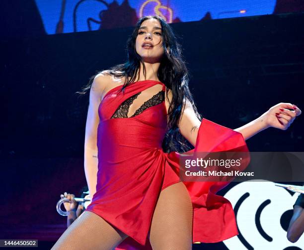 Dua Lipa performs onstage during iHeartRadio 102.7 KIIS FM's Jingle Ball 2022 Presented by Capital One at The Kia Forum on December 02, 2022 in...