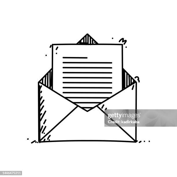 stockillustraties, clipart, cartoons en iconen met e-mail line icon, sketch design, pixel perfect, editable stroke. - newsletter icon