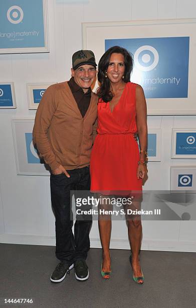 Fashion stylist Phillip Bloch and Target maternity wear designer Liz Lange pose for a portrait at Liz Lange for Target 10th Anniversary Party at The...