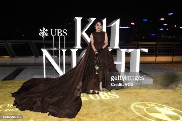 Actress Carina Lau Kar-ling attends K11 Night event at K11 MUSEA on December 3, 2022 in Hong Kong, China.