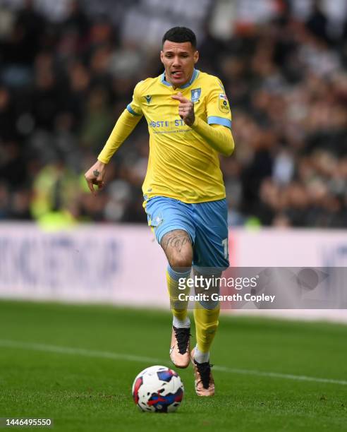 Marvin Johnson of Sheffield Wednesday during the Sky Bet League One between Derby County and Sheffield Wednesday at Pride Park Stadium on December...
