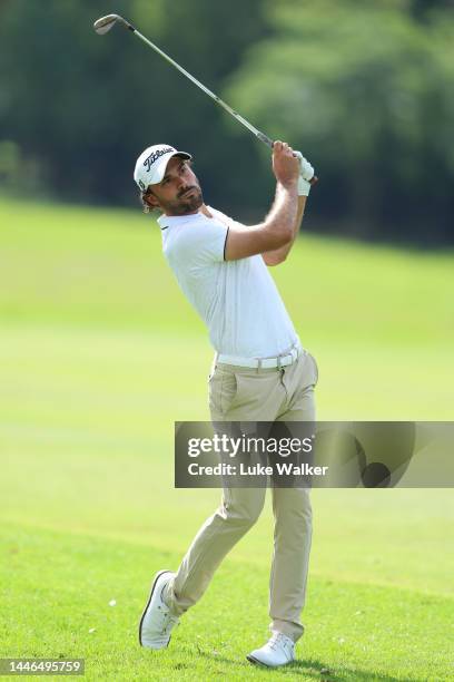 Clément Sordet of France plays his second shot on the 9th hole during Day Three of the Investec South African Open Championship at Blair Atholl Golf...