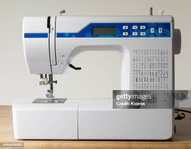 sewing machine close-up - sewing machine stock pictures, royalty-free photos & images