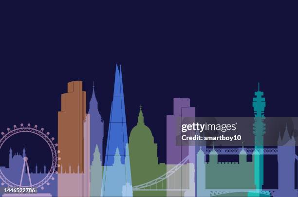 stockillustraties, clipart, cartoons en iconen met london skyline - general views of the london skyline