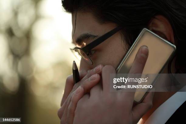 Businessman Talking Mobile Phone, Foto de stock