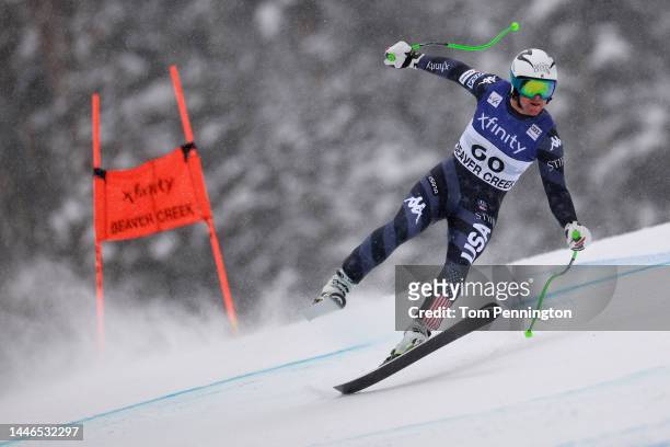 Erik Arvidsson of Team United States skis the Birds of Prey race course during the Audi FIS Alpine Ski World Cup Men's Downhill race at Beaver Creek...