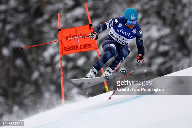 Ryan Cochran-Siegle of Team United States skis the Birds of Prey race course during the Audi FIS Alpine Ski World Cup Men's Downhill race at Beaver...