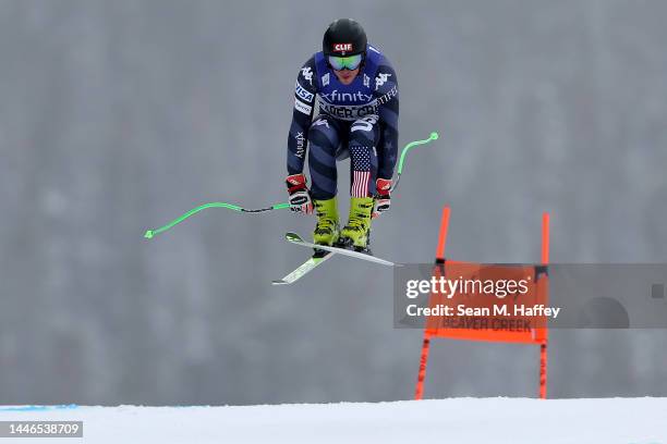 Bryce Bennett of Team United States skis the Birds of Prey racecourse during the Audi FIS Alpine Ski World Cup Men's Downhill race at Beaver Creek...