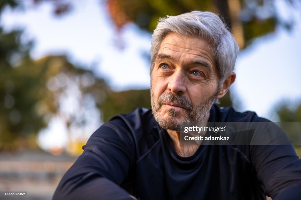 Portrait of a Senior man at a workout