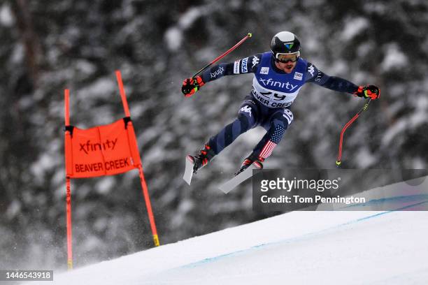 Jared Goldberg of Team United States skis the Birds of Prey race course during the Audi FIS Alpine Ski World Cup Men's Downhill race at Beaver Creek...