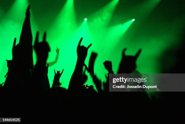 hands horns - popular music concert foto e immagini stock
