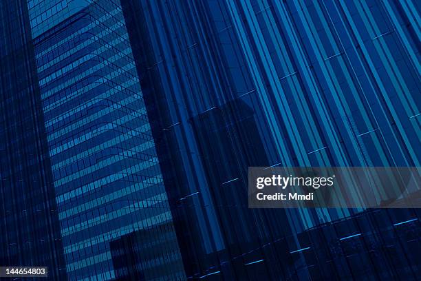blue glass building - blue glass office building stock illustrations