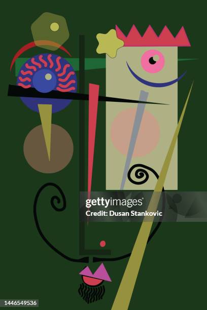 surrealist abstract man face - moustache stock illustrations
