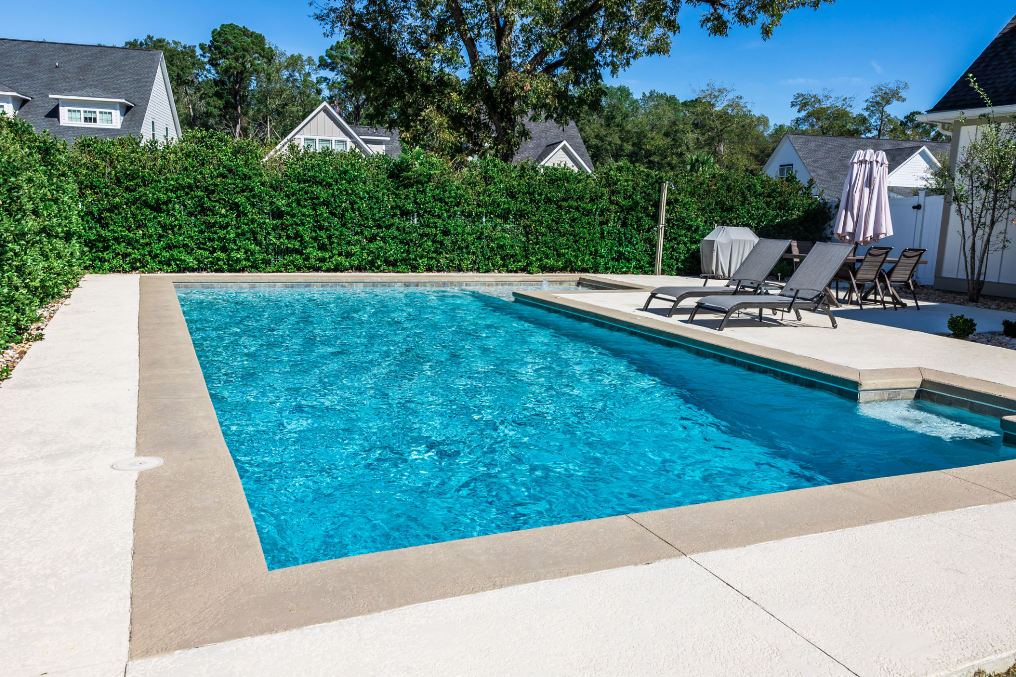 summer backyard pool